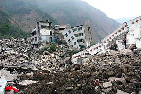 Китай. Последствия землетрясения в провинции Сычуань