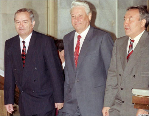 Ислам Каримов, Борис Ельцин и Нурсултан Назарбаев