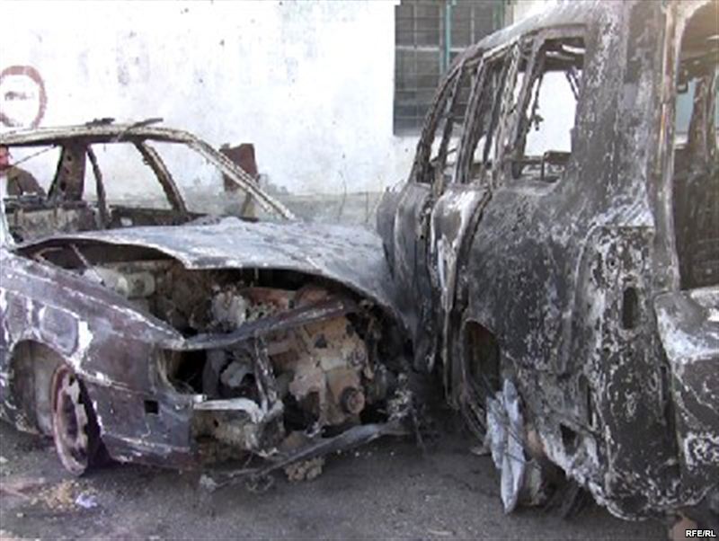Так выглядела сгоревшая машина М.Садыркулова